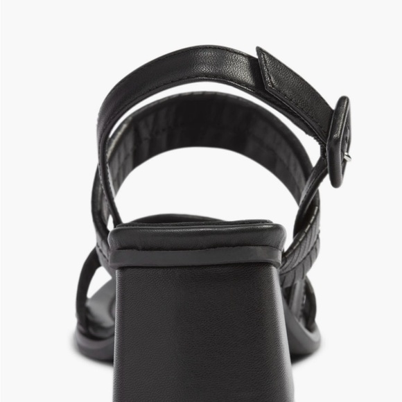 👡SAKS Fifth Avenue Black Leather Block heel Slingbacks. Size 37. ✨Host Pick✨ - Picture 4 of 12